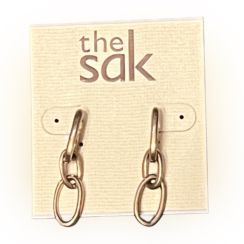 The Sak Gold-Tone Nickel Safe Chain Earrings NWT